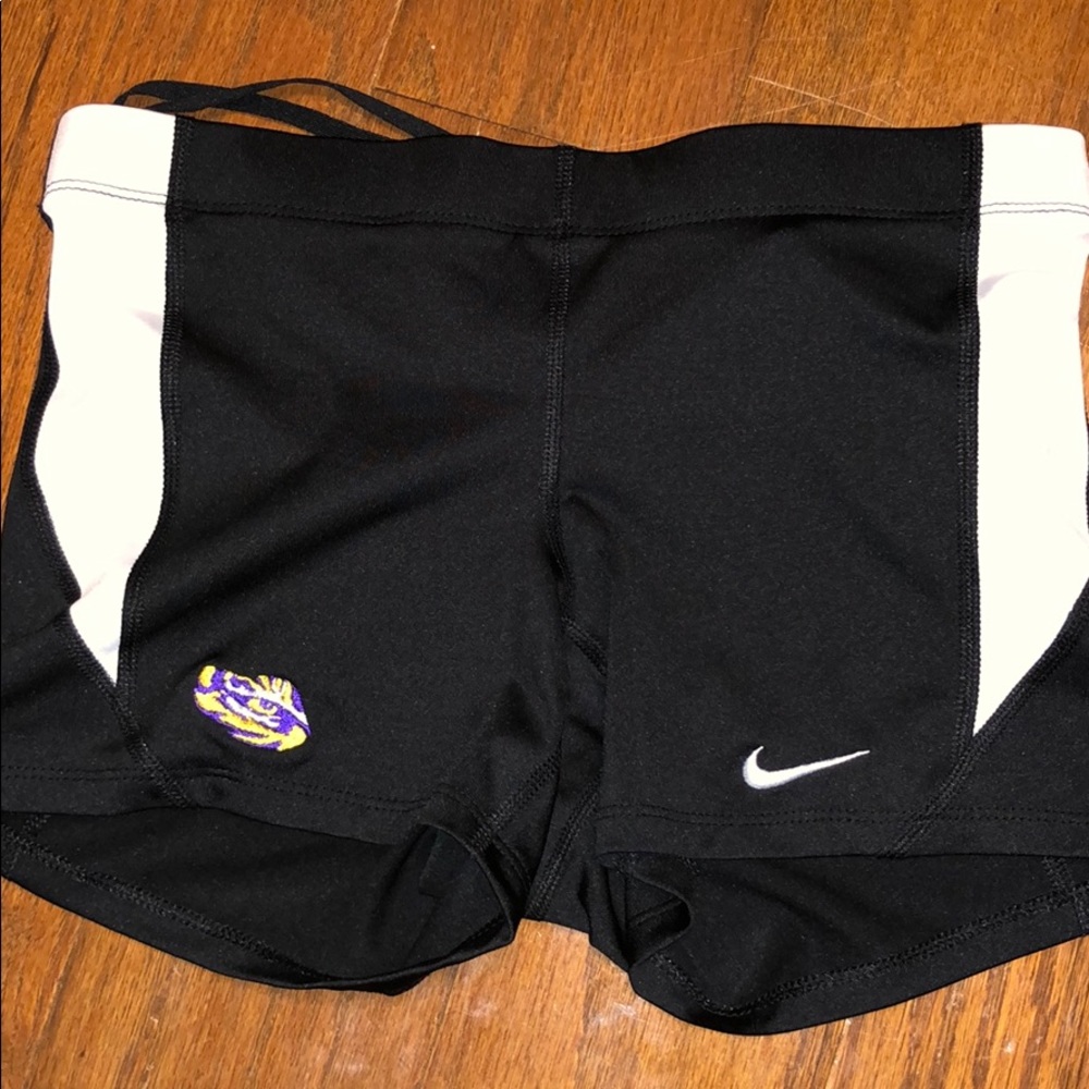 LSU TIGER HEAD NIKE SPANDEX SHORTS W/ DRAWSTRING
